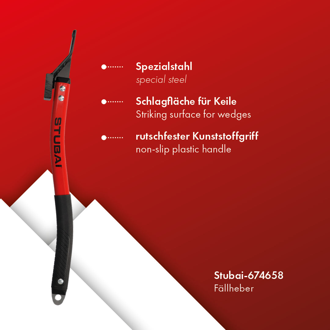STUBAI Fällheber zur Baumpflege 570 mm mit Schlagfläche, Aluminium-Stiel | Große Schlagfläche, geringes Gewicht, Profi-Forstwerkzeug für Baumpfleger, Holzfäller & Förster