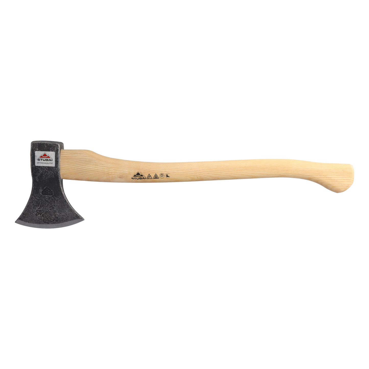 STUBAI Astbeil „Nature“ mit Stiel 650 mm | 1200 g Kopfgewicht | geschmiedeter Axtkopf aus gehärtetem Stahl | Eschenholzstiel ergonomisch | Forstaxt/Beil für Holzspalten, Outdoor & Garten