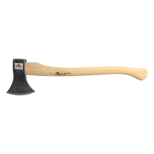 STUBAI Astbeil „Nature“ mit Stiel 650 mm | 1200 g Kopfgewicht | geschmiedeter Axtkopf aus gehärtetem Stahl | Eschenholzstiel ergonomisch | Forstaxt/Beil für Holzspalten, Outdoor & Garten