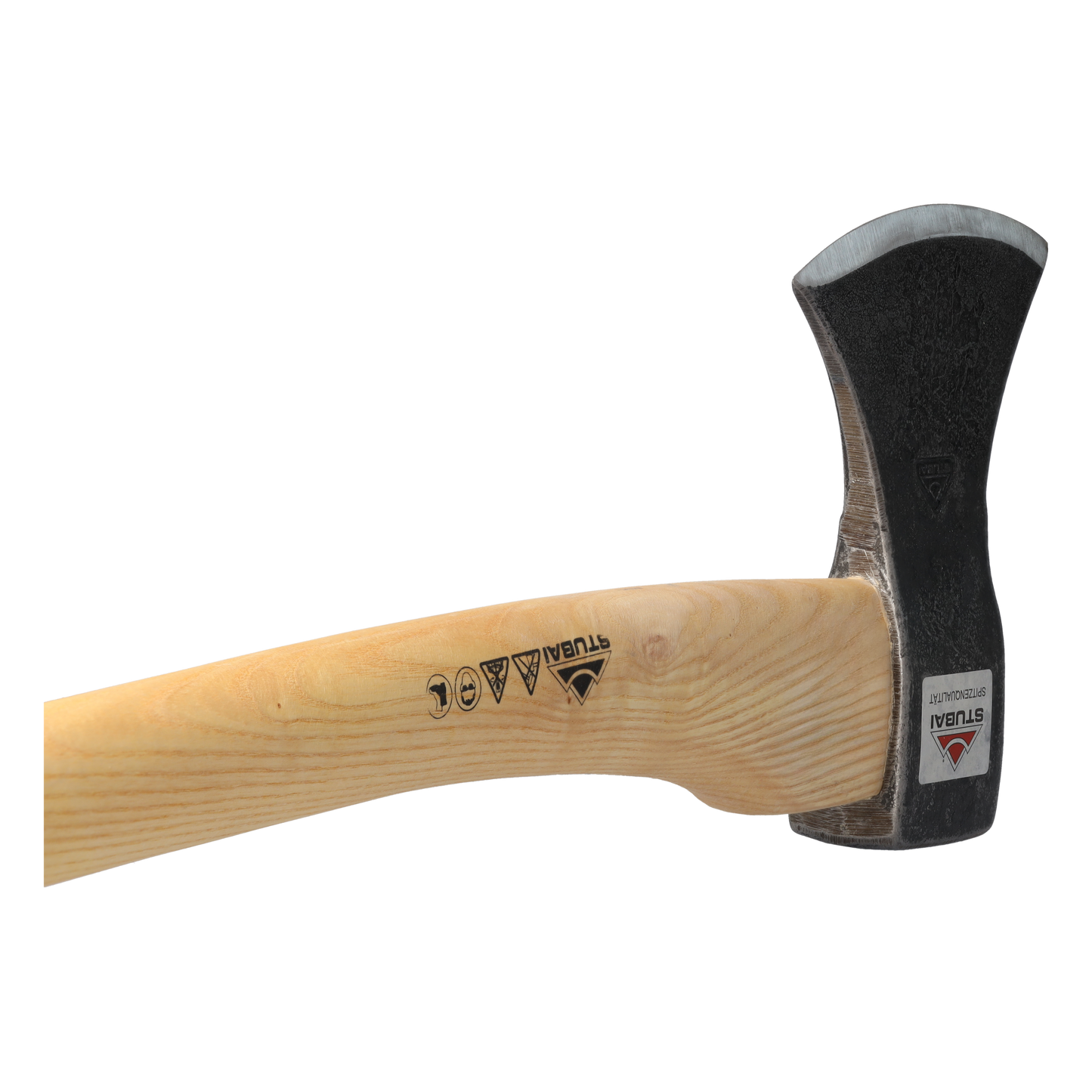 STUBAI Astbeil „Nature“ mit Stiel 650 mm | 1200 g Kopfgewicht | geschmiedeter Axtkopf aus gehärtetem Stahl | Eschenholzstiel ergonomisch | Forstaxt/Beil für Holzspalten, Outdoor & Garten