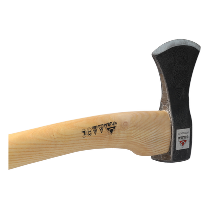 STUBAI Astbeil „Nature“ mit Stiel 650 mm | 1200 g Kopfgewicht | geschmiedeter Axtkopf aus gehärtetem Stahl | Eschenholzstiel ergonomisch | Forstaxt/Beil für Holzspalten, Outdoor & Garten