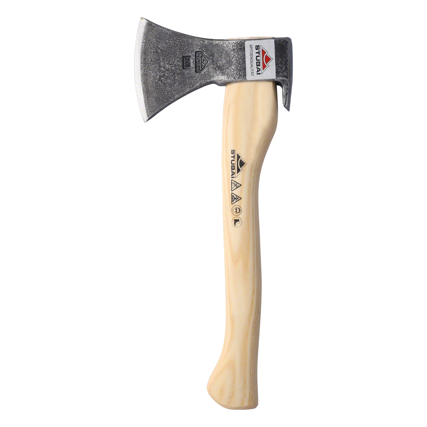 STUBAI Handbeil Nature 800 g | Eschenstiel 380 mm | kleines Forstbeil zum Hacken & Spalten | mit Nagelzieher | geschmiedeter Axtkopf, polierte Schneide | Bushcraft, Camping, Waldarbeit | Made in Austria