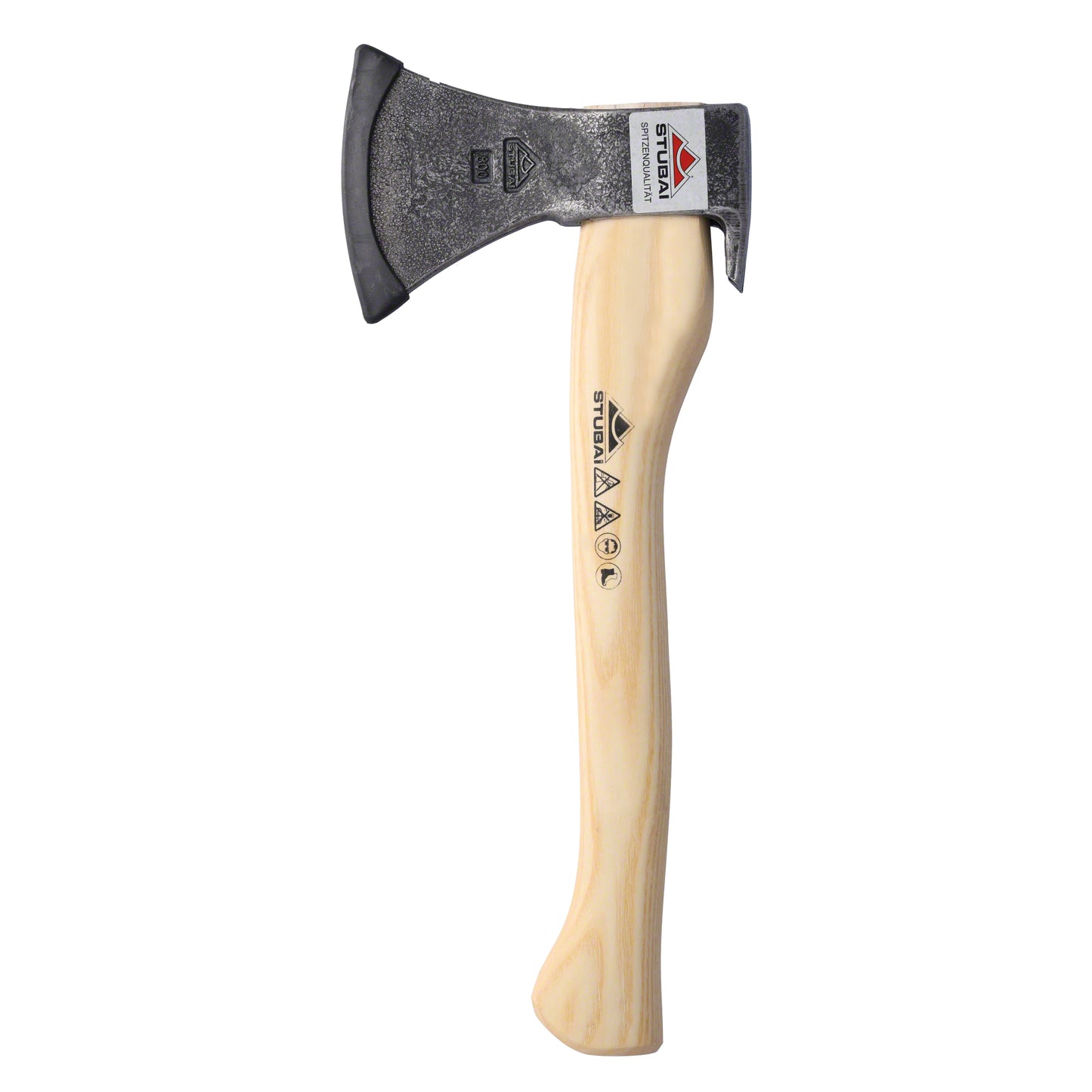 STUBAI Handbeil Nature 800 g | Eschenstiel 380 mm | kleines Forstbeil zum Hacken & Spalten | mit Nagelzieher | geschmiedeter Axtkopf, polierte Schneide | Bushcraft, Camping, Waldarbeit | Made in Austria