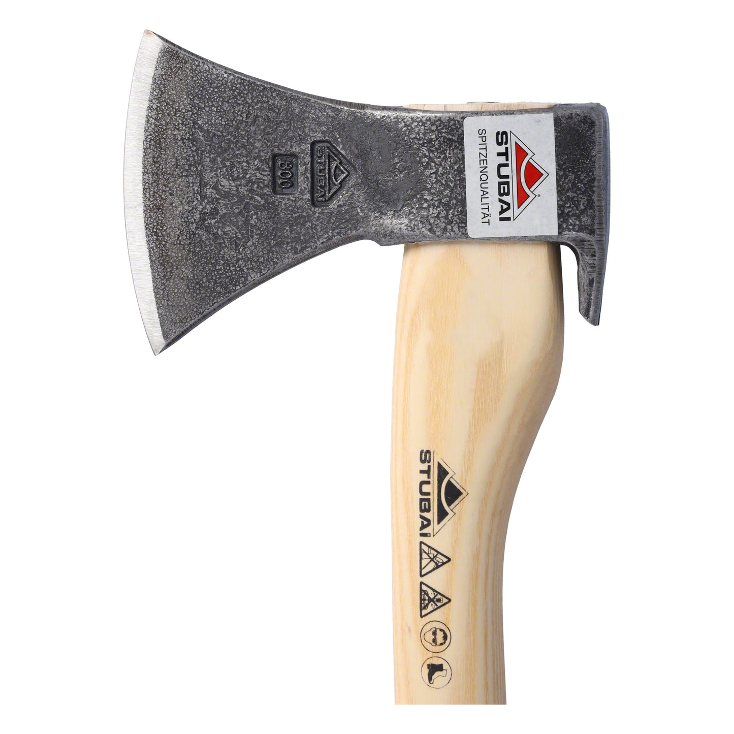 STUBAI Handbeil Nature 800 g | Eschenstiel 380 mm | kleines Forstbeil zum Hacken & Spalten | mit Nagelzieher | geschmiedeter Axtkopf, polierte Schneide | Bushcraft, Camping, Waldarbeit | Made in Austria
