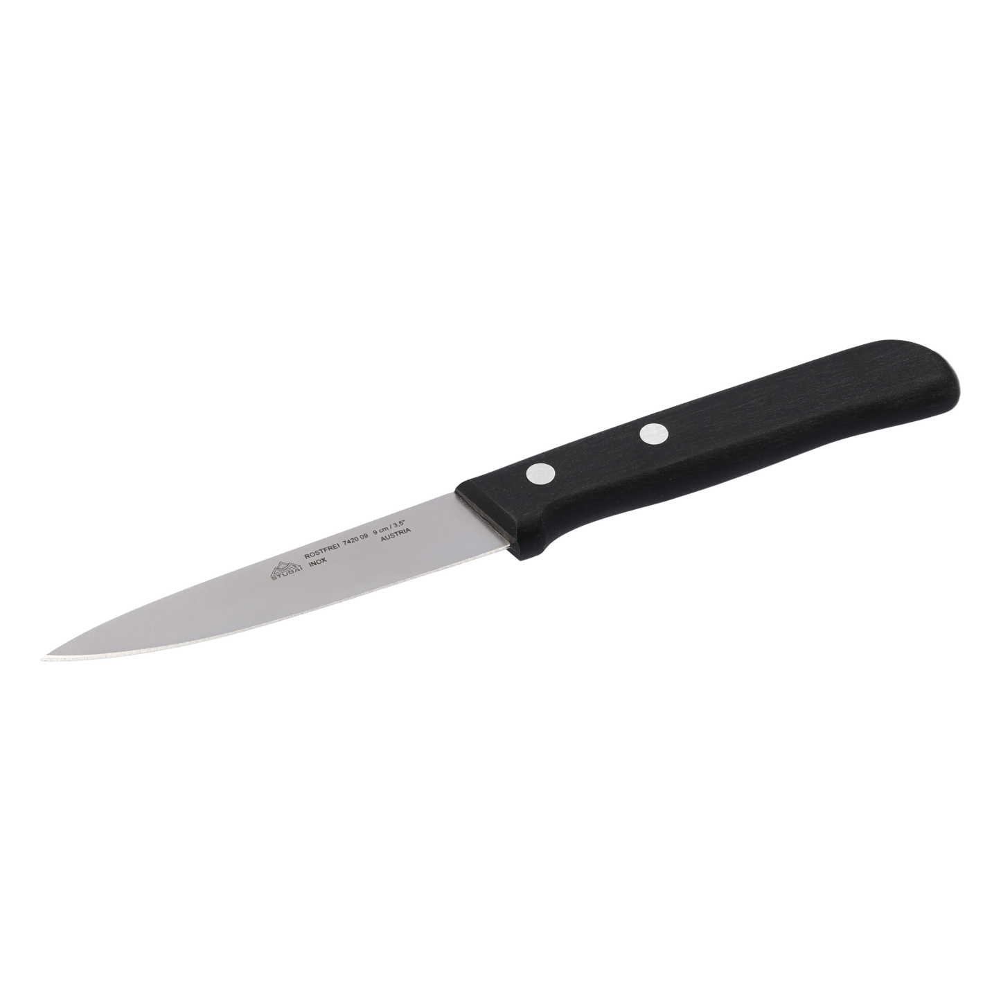 STUBAI hochwertiges Gemüsemesser mit Mittelspitz | 90 mm | Küchenmesser Tirol aus Edelstahl für müheloses Schneiden von Gemüse, Obst & Lebensmitteln, rostfrei, spülmaschinenfest
