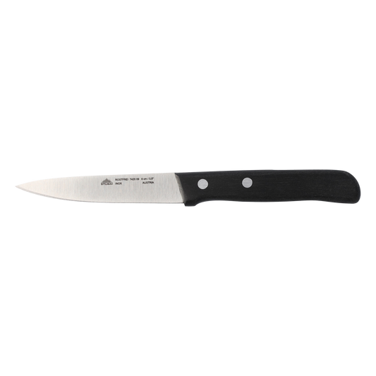 STUBAI hochwertiges Gemüsemesser mit Mittelspitz | 90 mm | Küchenmesser Tirol aus Edelstahl für müheloses Schneiden von Gemüse, Obst & Lebensmitteln, rostfrei, spülmaschinenfest