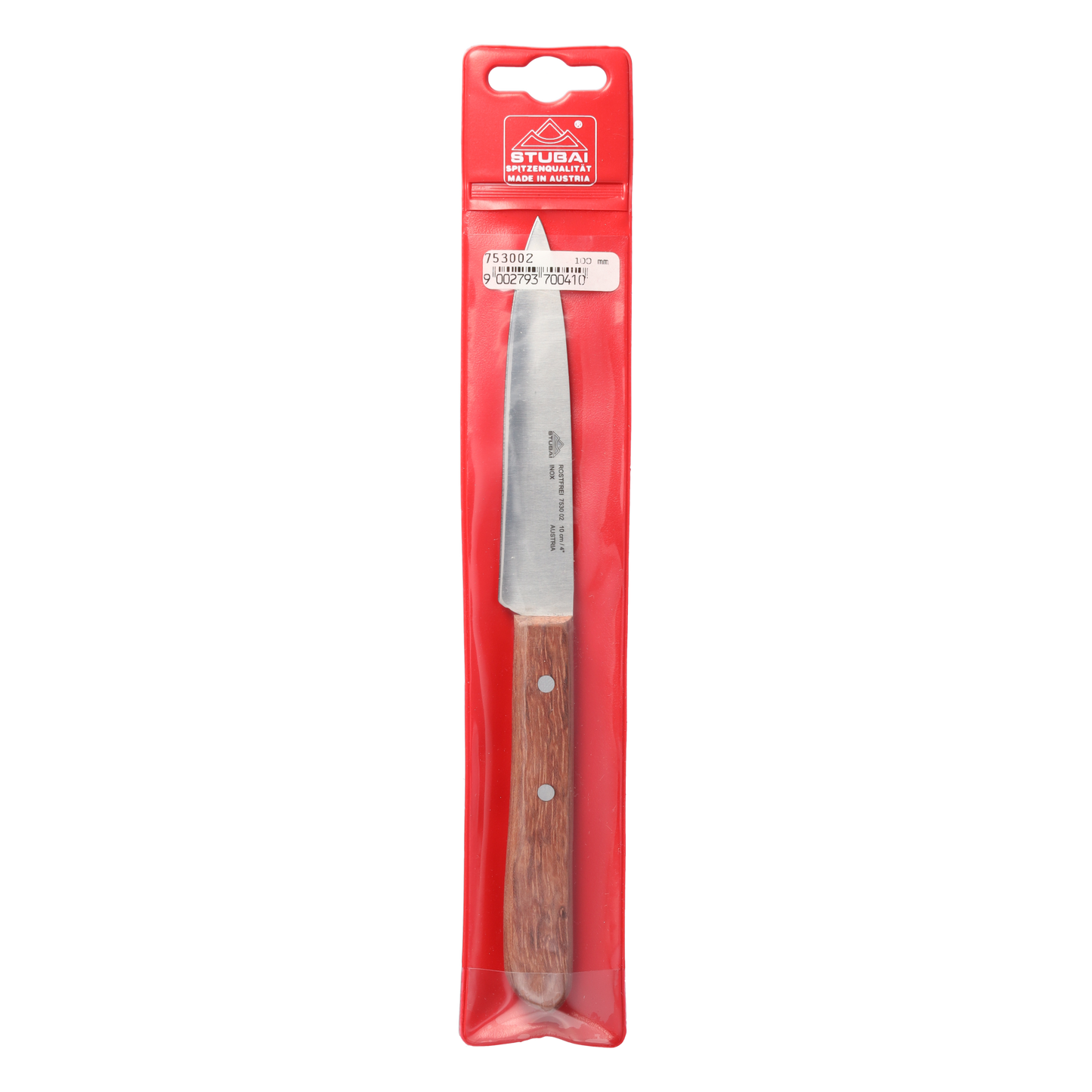 STUBAI hochwertiges Gemüsemesser mit Edelholzgriff | 100 mm, 40 g | Küchenmesser aus Edelstahl zum Schneiden von Gemüse, Gurken, Obst & Lebensmitteln, rostfrei