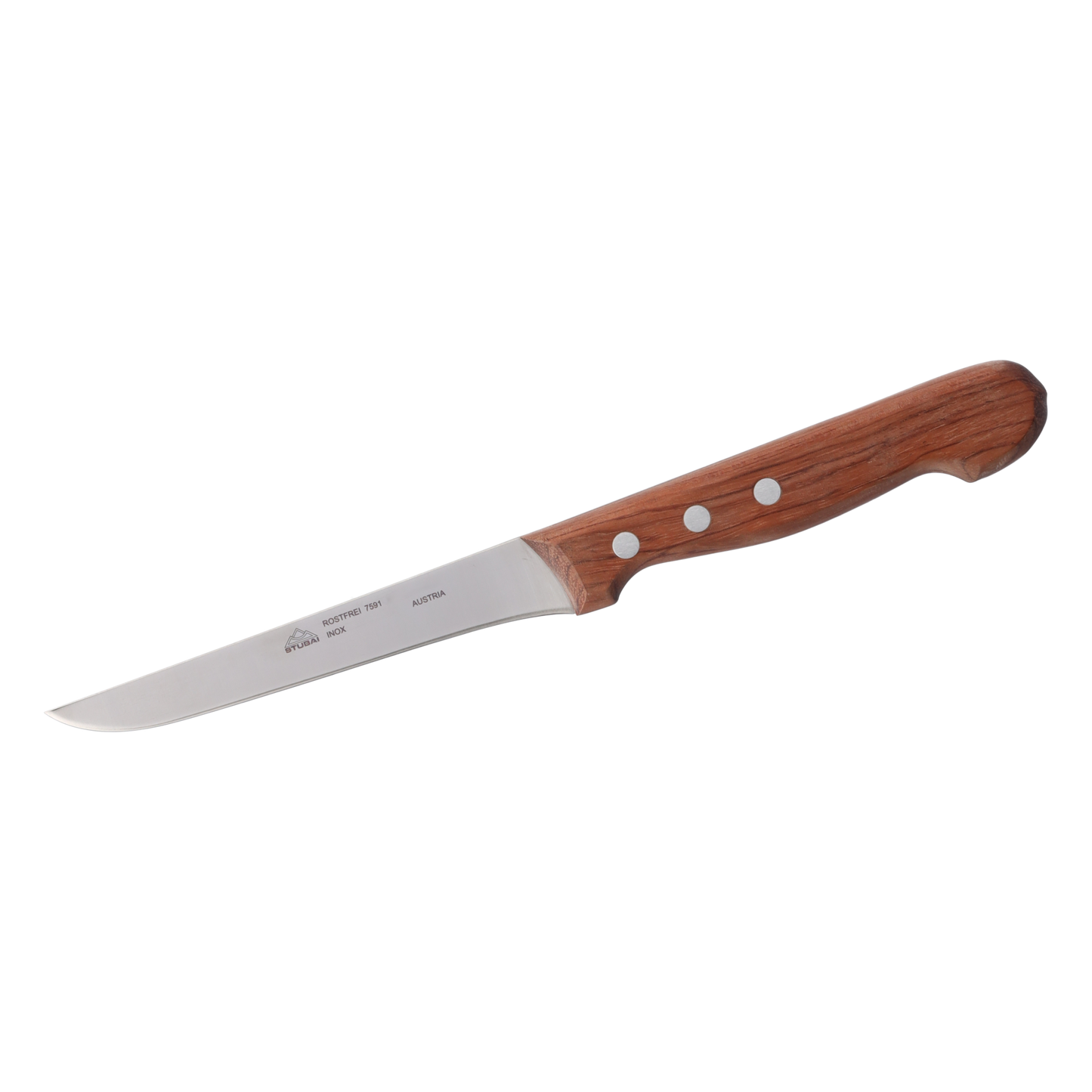STUBAI Ausbeinmesser 120 mm aus rostfreiem Edelstahl mit Holzgriff, Profi Küchenmesser zum Ausbeinen von Fleisch, Geflügel und Wild, scharfe Klinge für präzise Schneidarbeiten zuhause!