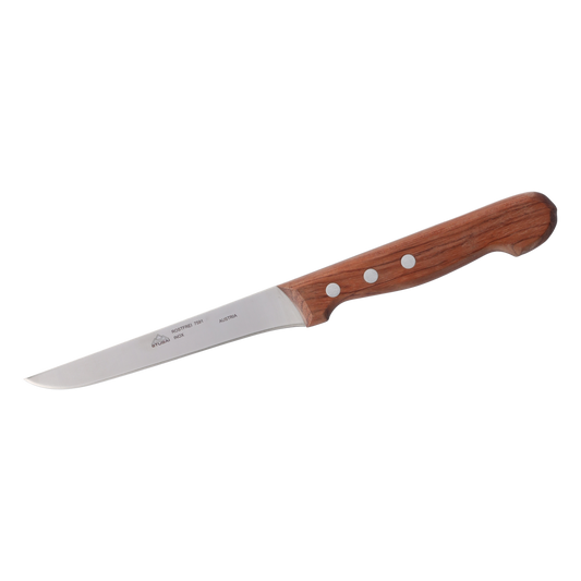 STUBAI Ausbeinmesser 120 mm aus rostfreiem Edelstahl mit Holzgriff, Profi Küchenmesser zum Ausbeinen von Fleisch, Geflügel und Wild, scharfe Klinge für präzise Schneidarbeiten zuhause!