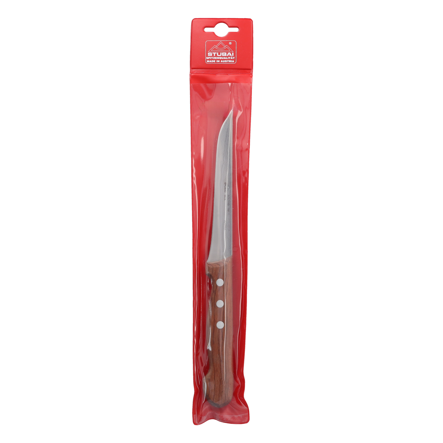 STUBAI Ausbeinmesser 120 mm aus rostfreiem Edelstahl mit Holzgriff, Profi Küchenmesser zum Ausbeinen von Fleisch, Geflügel und Wild, scharfe Klinge für präzise Schneidarbeiten zuhause!