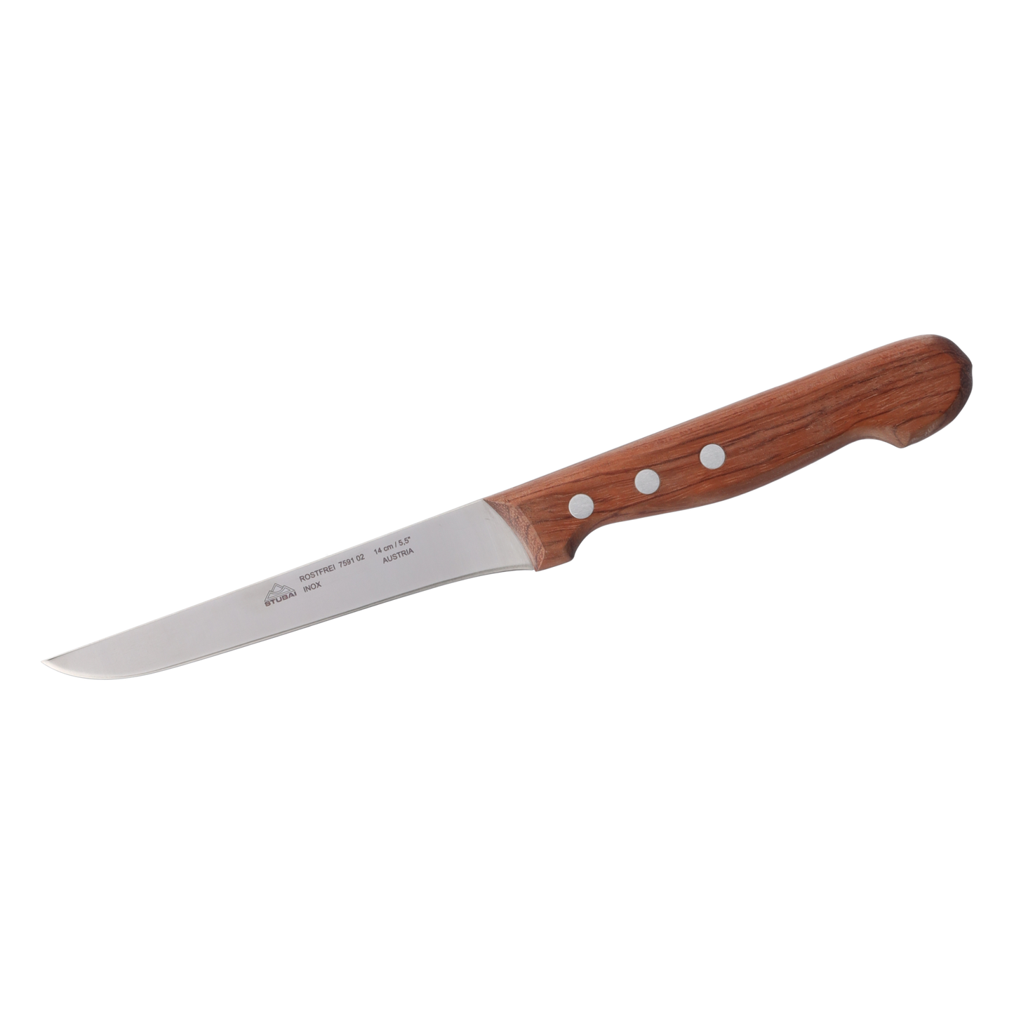 STUBAI Ausbeinmesser 140 mm aus rostfreiem Edelstahl mit Holzgriff, Profi Küchenmesser zum Ausbeinen von Fleisch, Geflügel und Wild, scharfe Klinge für präzise Schneidarbeiten und Küche!