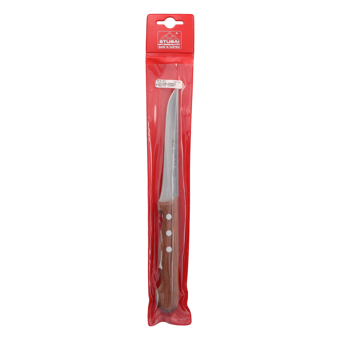 STUBAI Ausbeinmesser 140 mm aus rostfreiem Edelstahl mit Holzgriff, Profi Küchenmesser zum Ausbeinen von Fleisch, Geflügel und Wild, scharfe Klinge für präzise Schneidarbeiten und Küche!