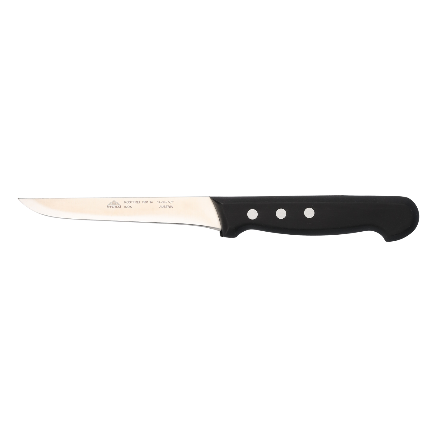 STUBAI Ausbeinmesser 140 mm aus rostfreiem Edelstahl, spülmaschinenfest, mit Polyoxymethylengriff, Profi Fleischmesser zum Ausbeinen von Fleisch, Geflügel und Wild, präzise Schnitte
