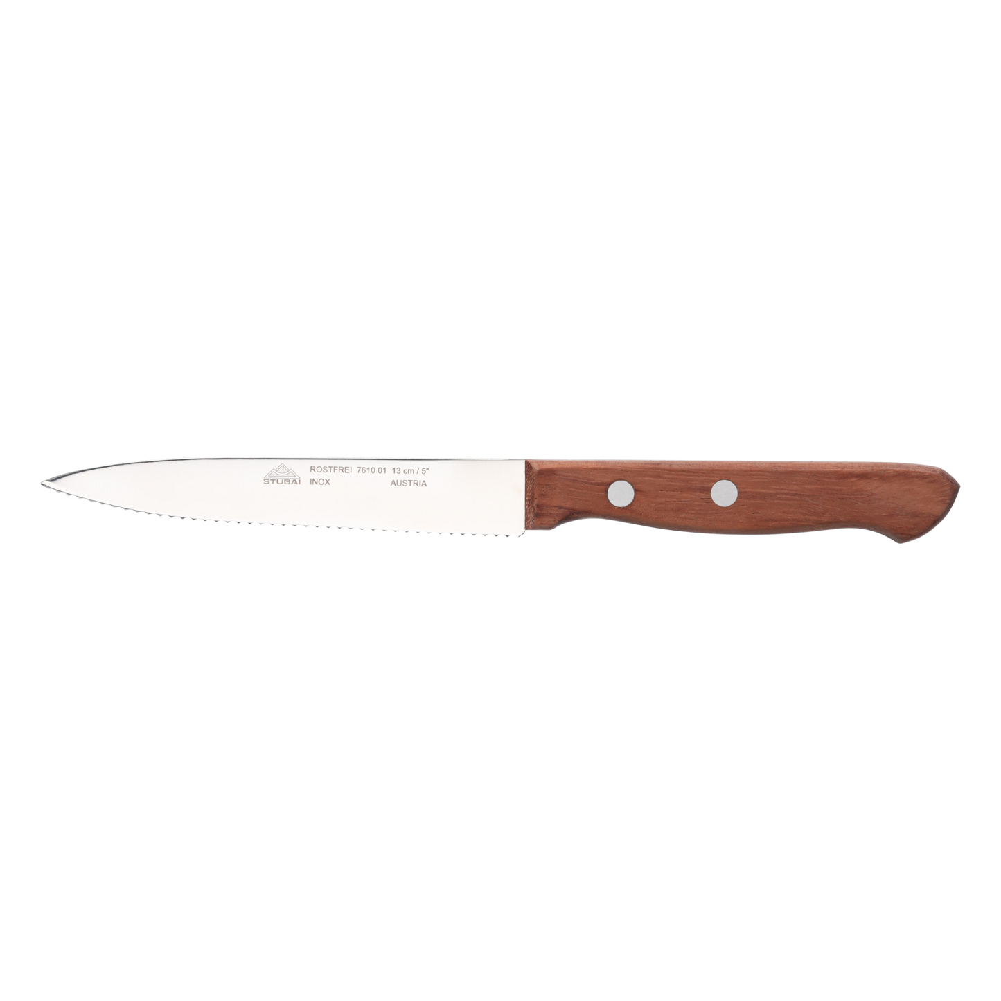 STUBAI  Küchenmesser mit Wellenschliff, 130 mm , scharfes Haushaltsmesser mit Edelholzgriff, Klinge aus Edelstahl, rostfrei, spülmaschinenfest