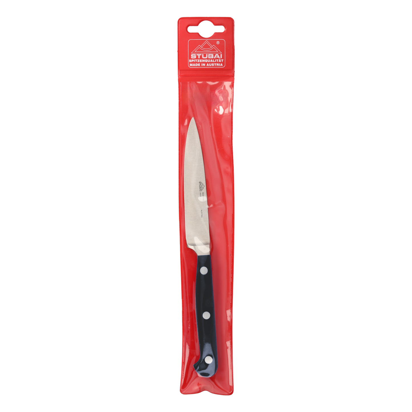 STUBAI hochwertiges Spickmesser geschmiedet | 100 mm | Küchenmesser Fleischmesser aus Edelstahl für müheloses Schneiden von Fleisch, Obst & Lebensmitteln, spülmaschinenfest, schwarzer Griff