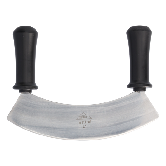 STUBAI Wiegmesser mit Kunststoffgriff | 210 mm | Küchenmesser aus Edelstahl zum Hacken von Kräutern, Gemüse & Lebensmitteln, spülmaschinenfest