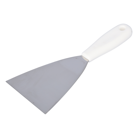 STUBAI® Pizzaspachtel 100 mm – Profi Edelstahlklinge und Kunststoffgriff zum präzisen Verteilen von Teig, Auftragen von Soße&Belägen®, rostfrei&spülmaschinenfest