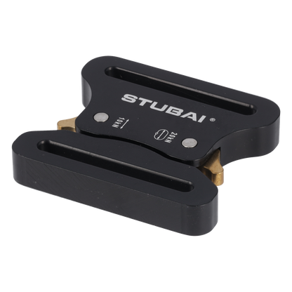 STUBAI Gurtschnalle bis 45 mm | vergütetem Aluminium mit schwarzer Eloxierung | CLICK FIX 2.0 | verhindert Öffnen unter Last | Profiqualität Made in Austria
