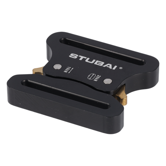 STUBAI Gurtschnalle bis 45 mm | vergütetem Aluminium mit schwarzer Eloxierung | CLICK FIX 2.0 | verhindert Öffnen unter Last | Profiqualität Made in Austria