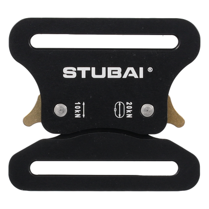 STUBAI Gurtschnalle bis 45 mm | vergütetem Aluminium mit schwarzer Eloxierung | CLICK FIX 2.0 | verhindert Öffnen unter Last | Profiqualität Made in Austria