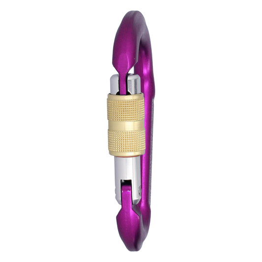 STUBAI HMS Karabiner | Karabiner mit Schraubverschluss, Schraubkarabiner zum Klettern, Kletter-Karabinerhaken, Sicherungskarabiner zum Bergsteigen, Violett