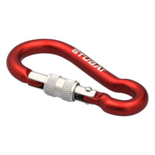 STUBAI Dwarf Fangkarabiner – kompakter Sicherheitskarabiner in Rot, leicht & robust für Klettersteig, Alpin- & Sportklettern, zuverlässiger Verschlussmechanismus,