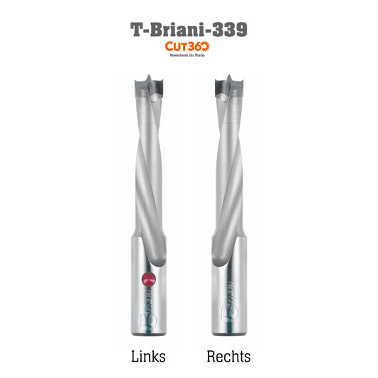 Dübellochbohrer aus Hartmetall - Schneide 2/V2, Arbeitslänge 27 mm, Gesamtlänge 57,5 mm, Schaft 10X27 mm, Ø 5 mm, Linkslauf
