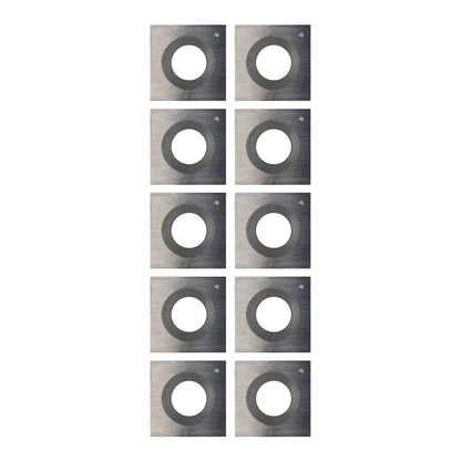 Quadratische Wendeplatte | 12 x 12 x 1,5 mm 45° | 10 Stück | Wendemesser für Hartholz, Weichholz & Plastik geeignet | Ersatzmesser für Vorschneider, Lackfräser, Nutfräser | T10MG