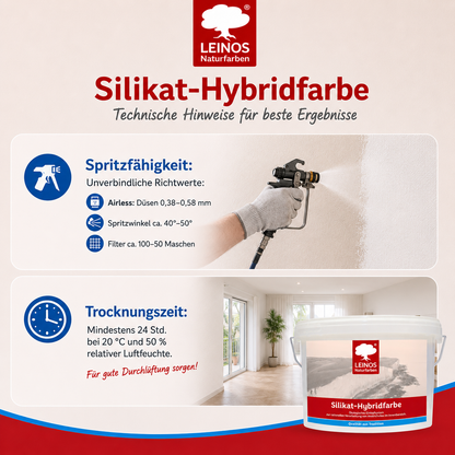 LEINOS Silikat-Hybridfarbe 10L – Vlieskleber und Wandfarbe