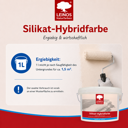 LEINOS Silikat-Hybridfarbe 10L – Vlieskleber und Wandfarbe