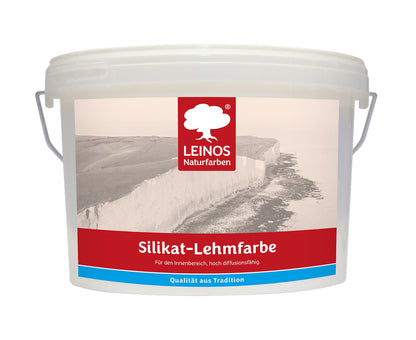 LEINOS Silikat-Lehmfarbe 689, naturweiß – Hochdeckende Wandfarbe für Innen, atmungsaktiv, lösemittelfrei, diffusionsoffen, geruchsarm, vegan, ideal für Lehmputz, Kalkputz, Putz – 10 L