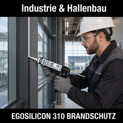 EGOSILICON 310 B1 Brandschutz-Silikon Manhattan – 20×310 ml Kartuschen – schwer entflammbarer 1K-Silikon-Dichtstoff nach DIN 4102 B1 & EN 13501-1 für feuerhemmende Verglasungen und Anschlussfugen