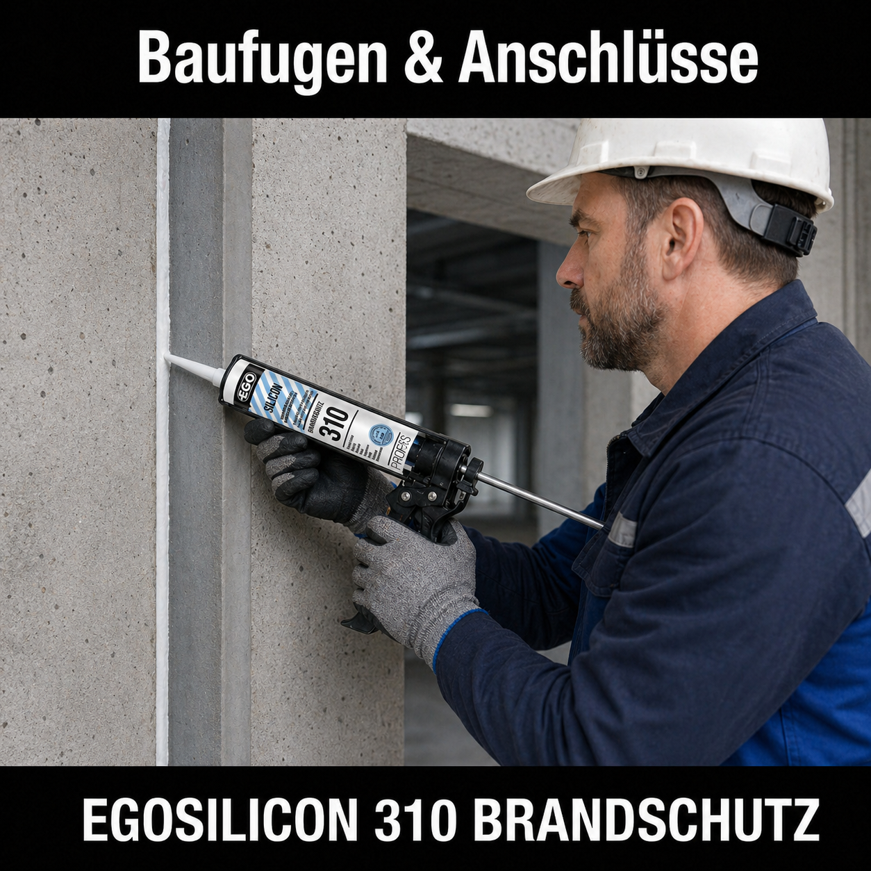 EGOSILICON 310 B1 Brandschutz-Silikon Anthrazit – 20×310 ml Kartuschen – schwer entflammbarer 1K-Silikon-Dichtstoff nach DIN 4102 B1 & EN 13501-1 für feuerhemmende Verglasungen und Anschlussfugen