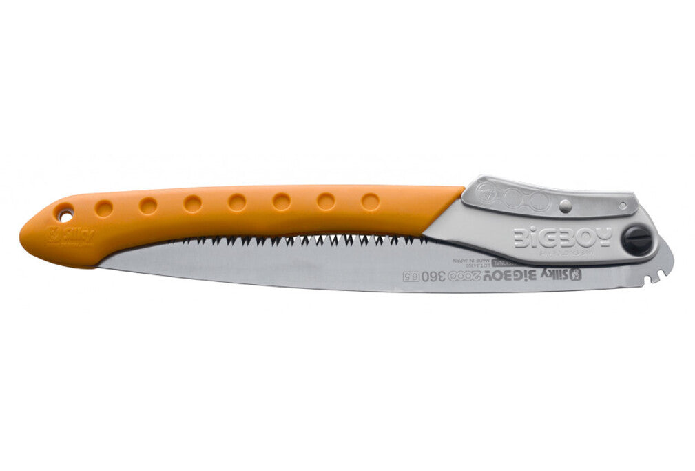 SILKY Bigboy  Klappsäge gelber Griff | 360 mm Sägeblatt | Mirai-Me Verzahnung 6,5 Zähne/30 mm | japanische Zugsäge | hartverchromt | ergonomischer Gummigriff | leistungsstarke Astsäge