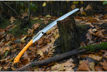 SILKY Bigboy  Klappsäge gelber Griff | 360 mm Sägeblatt | Mirai-Me Verzahnung 6,5 Zähne/30 mm | japanische Zugsäge | hartverchromt | ergonomischer Gummigriff | leistungsstarke Astsäge