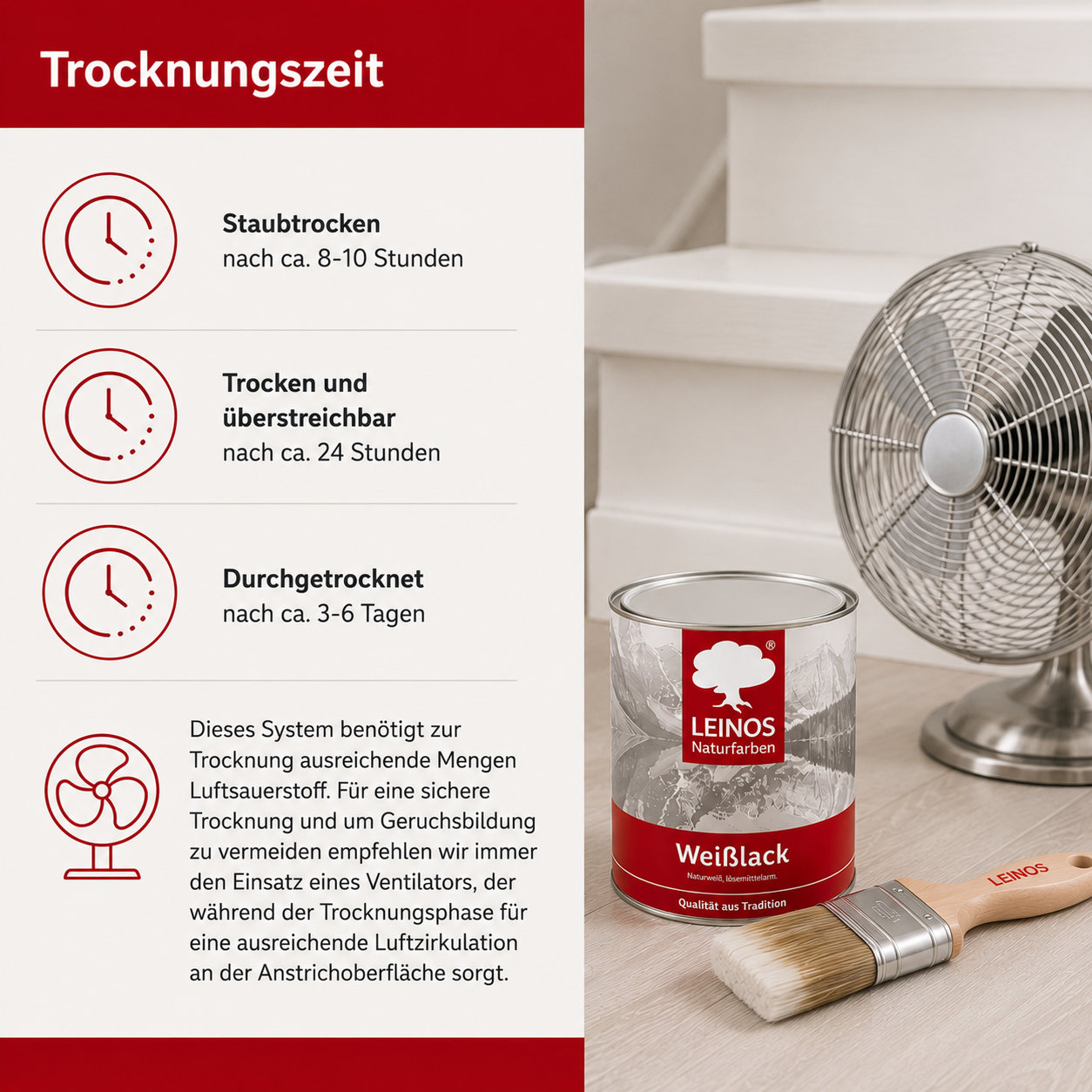 LEINOS 820 Weißlack Glänzend | 0,25 L Innen & Außen | Wohngesunder Naturharz-Öl Lack, wasserfest & langlebig | ca. 2 m² Reichweite | Für kleine Flächen, Möbelstücke & Ausbesserungen