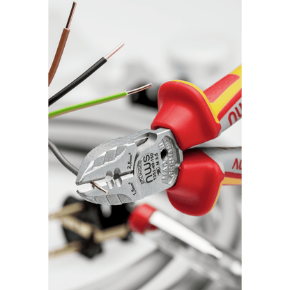 NWS Elektriker-Seitenschneider 1351-49-VDE-190-SB | mit Abisolierfunktion für ein- und mehrdrähtige Leiter mit 1,5 mm² und 2,5 mm² Leiterquerschnitt