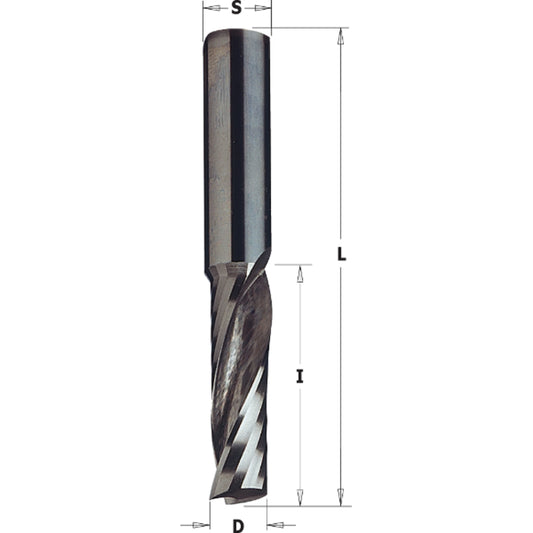 Vollhartmetall Fräser 5x17x50mm mit einer negativ spiralgenuteten Schneiden Z1 Rechtslauf
