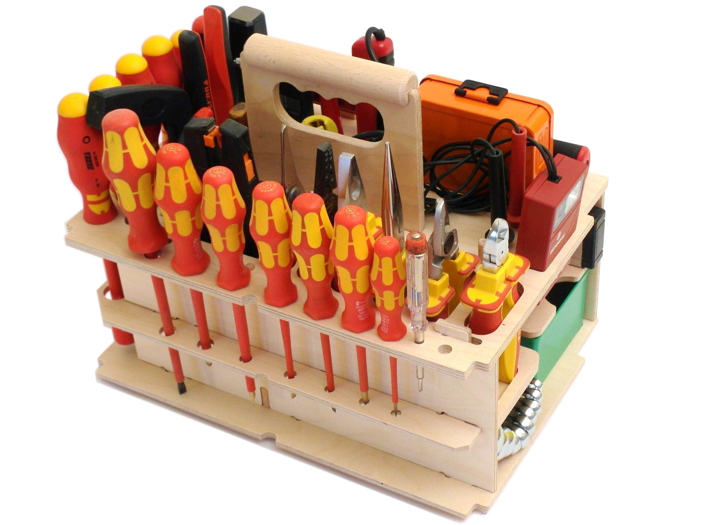 Spezial-Trägerset Elektriker aus Buchen-Multiplex für T-Loc IV, V, M 337 & M 437 | Strukturierte Werkzeugaufnahme | passend für System Systainer Festool / Tanos Systainer³