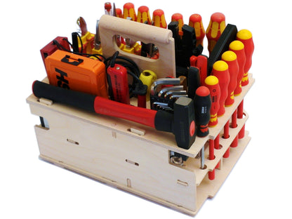 Spezial-Trägerset Elektriker aus Buchen-Multiplex für T-Loc IV, V, M 337 & M 437 | Strukturierte Werkzeugaufnahme | passend für System Systainer Festool / Tanos Systainer³