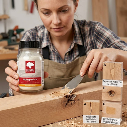 LEINOS 337 Holzspachtel 0,1l, Schwarz