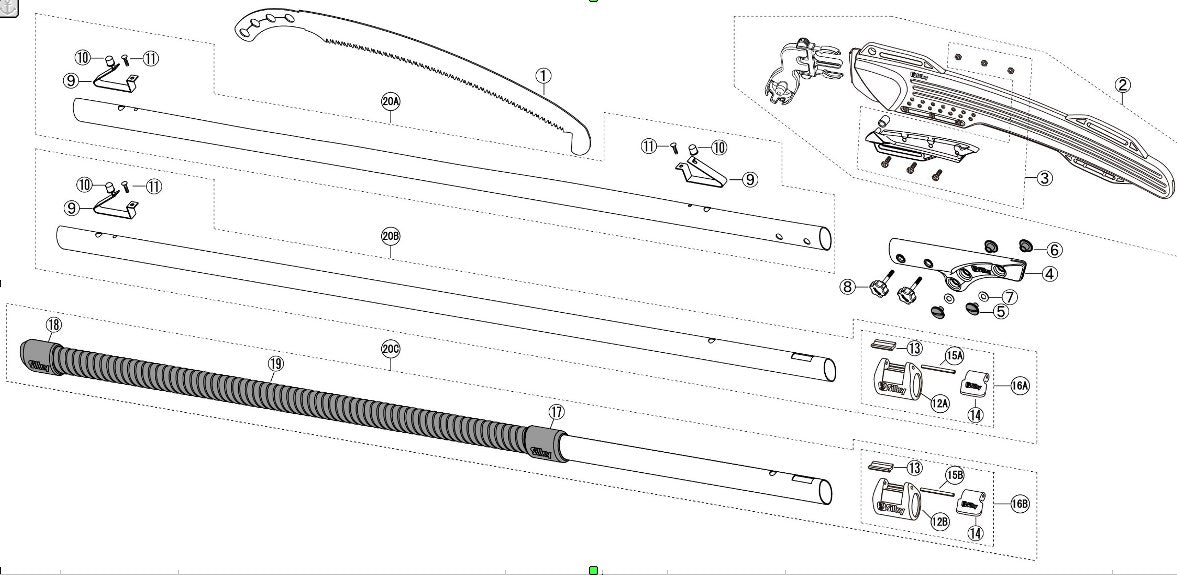 SILKY Ersatzblatt Forester 380 mm | 7,5 Zähne/30 mm Mirai-Me grob | Zugsägeblatt mit Sichelspitze für Stangensäge | induktiv gehärtete Zähne | saubere, schnelle Astschnitte | passend für Forester