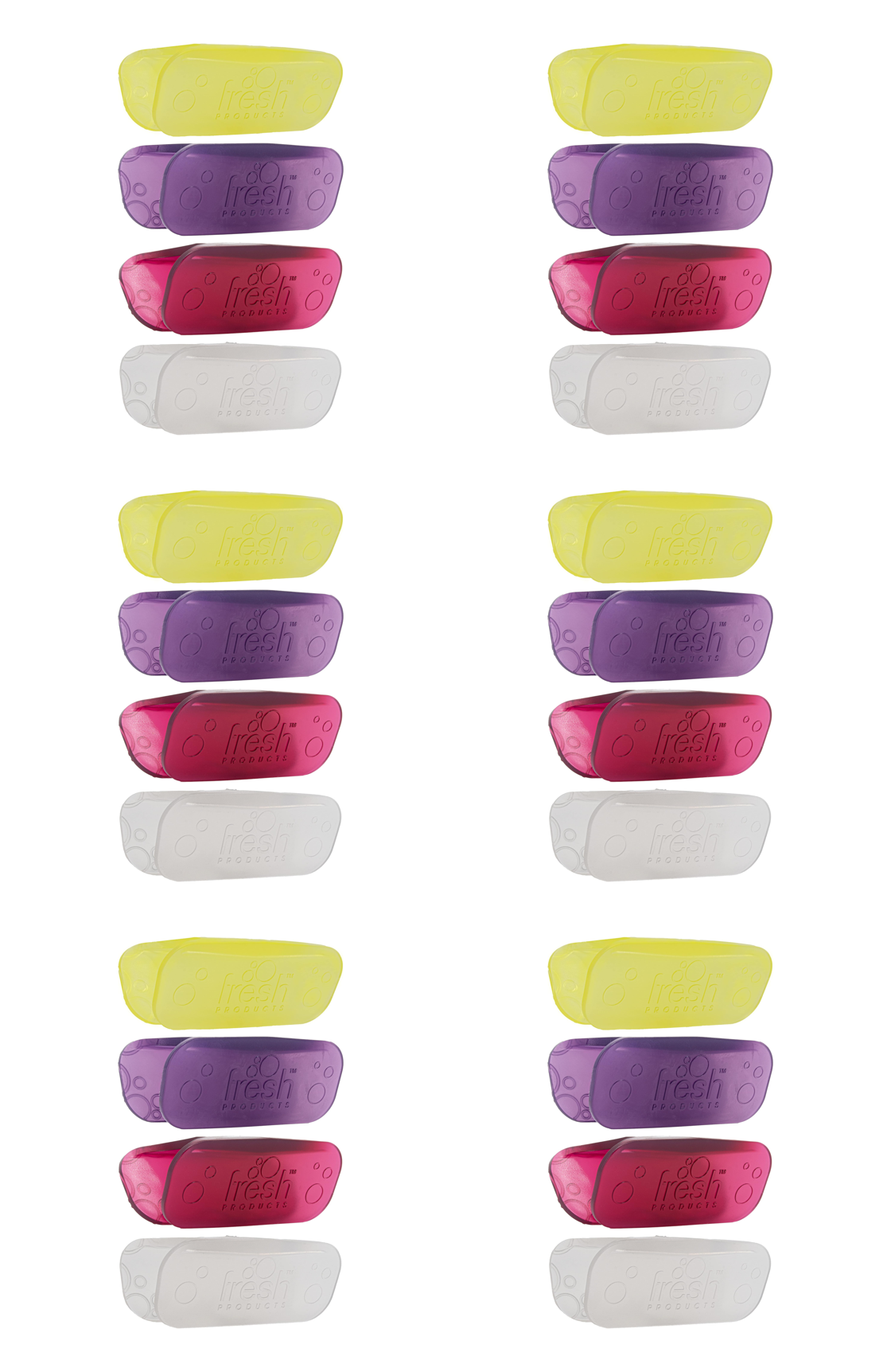 Fre-Pro Eco AIR CLIP Toiletten Lufterfrischer Set mit 12 Duftclips, 3 x 4 Düfte Cucumber Melon, Cotton Blossom, Mango, Spiced Apple, langanhaltende Frische für WC, Bad, Sanitärbereich und Gästetoilette