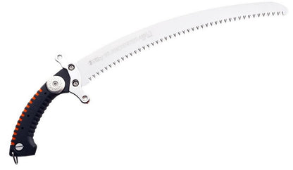 SILKY- Sugowaza 420 Profi-Säge: aggressiv gebogenes 420-mm Blatt mit XL-Verzahnung (6,5 Z/30 mm), Chrom-Handschutz & Mirai-Me Zähne – Zugsäge für Arboristen, Linemen & Forstprofis.