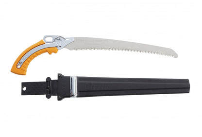 SILKY- Premium Japansäge 330 mm: gebogenes, nickelbeschichtetes Blatt aus Authentic Japanese Steel mit progressiver Verzahnung (8,5–6 Z/30 mm) – ideal für frisches Holz | Kerbe 1,4 mm, 465 g. & Köcher