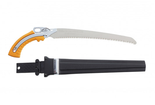SILKY- Premium Japansäge 330 mm: gebogenes, nickelbeschichtetes Blatt aus Authentic Japanese Steel mit progressiver Verzahnung (8,5–6 Z/30 mm) – ideal für frisches Holz | Kerbe 1,4 mm, 465 g. & Köcher