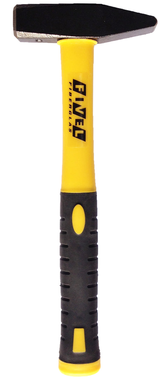 FIVEL Schlosserhammer nach DIN1041, 800 g, 33x130 mm, Fiberglas-Stiel – gehärteter Stahlkopf, vibrationsarm · Profi-Hammer für Metallbau & Werkstatt