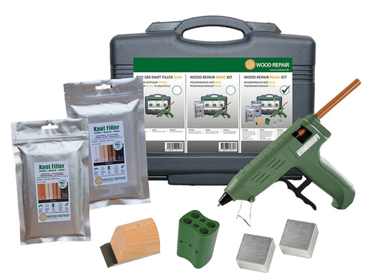 WoodRepair Holzreparatur Satz PLUS+ für Holzreparatur bei Schäden, Kratzern, großen Ästen