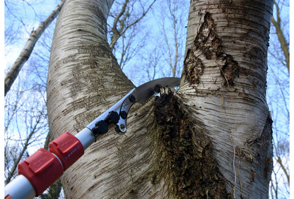 SILKY Forester 3000 Teleskopsäge 3-teilig 1,7–3,0 m | 380 mm Zugsägeblatt 7,5 Z/30 mm Mirai-Me grob | ovale Alu-Stange, Doppel-Verriegelung | Sichelspitze, kompakt & leicht | Baumpflege