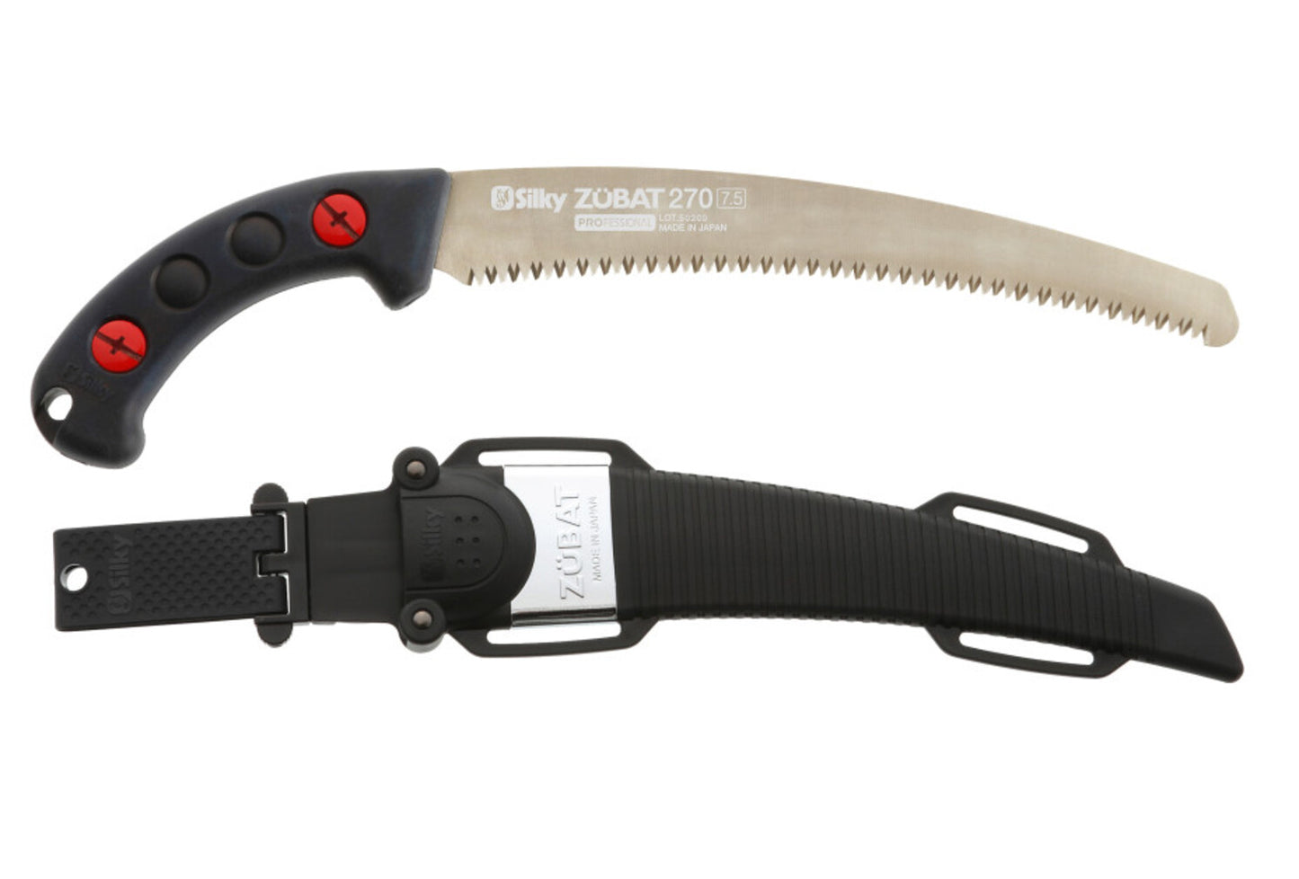 Silky Zübat Professional Handsäge 270 mm, gebogene Astsäge mit 7,5 Zähnen/30 mm, japanische Zugsäge für Baumpflege, Gartenschnitt und präzise Holzarbeiten mit ergonomischem Griff